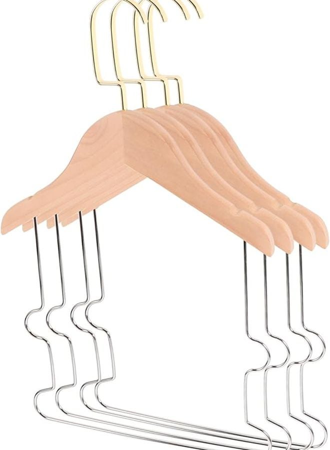 Cabilock 4 Pack Wooden Baby Clothes Hangers Space Saving Drying Rack For Home Shop - Image 1